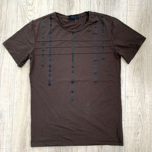 Kuegou Crew Neck Short Sleeve T Shirt Brown Black Men's L